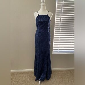 NWT Lulus M Navy Sequin Maxi dress